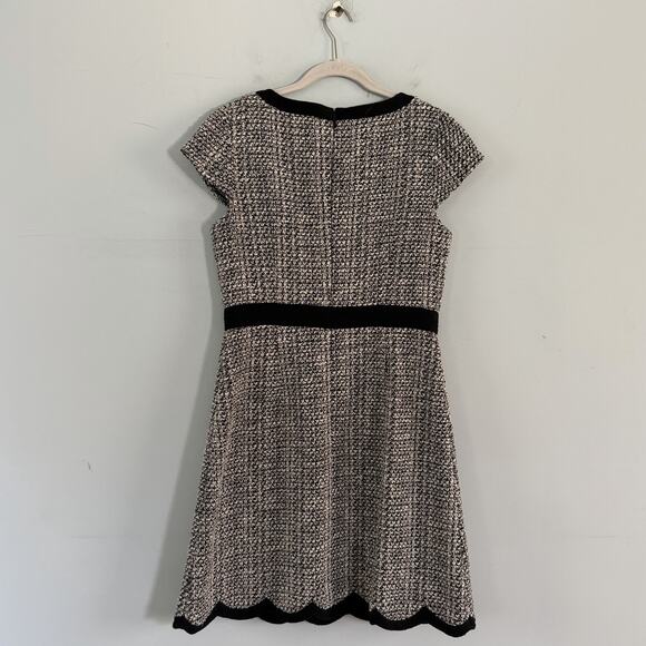 Kate Spade New York Scalloped Tweed Black White Boucle Mini Dress - Picture 4 of 7